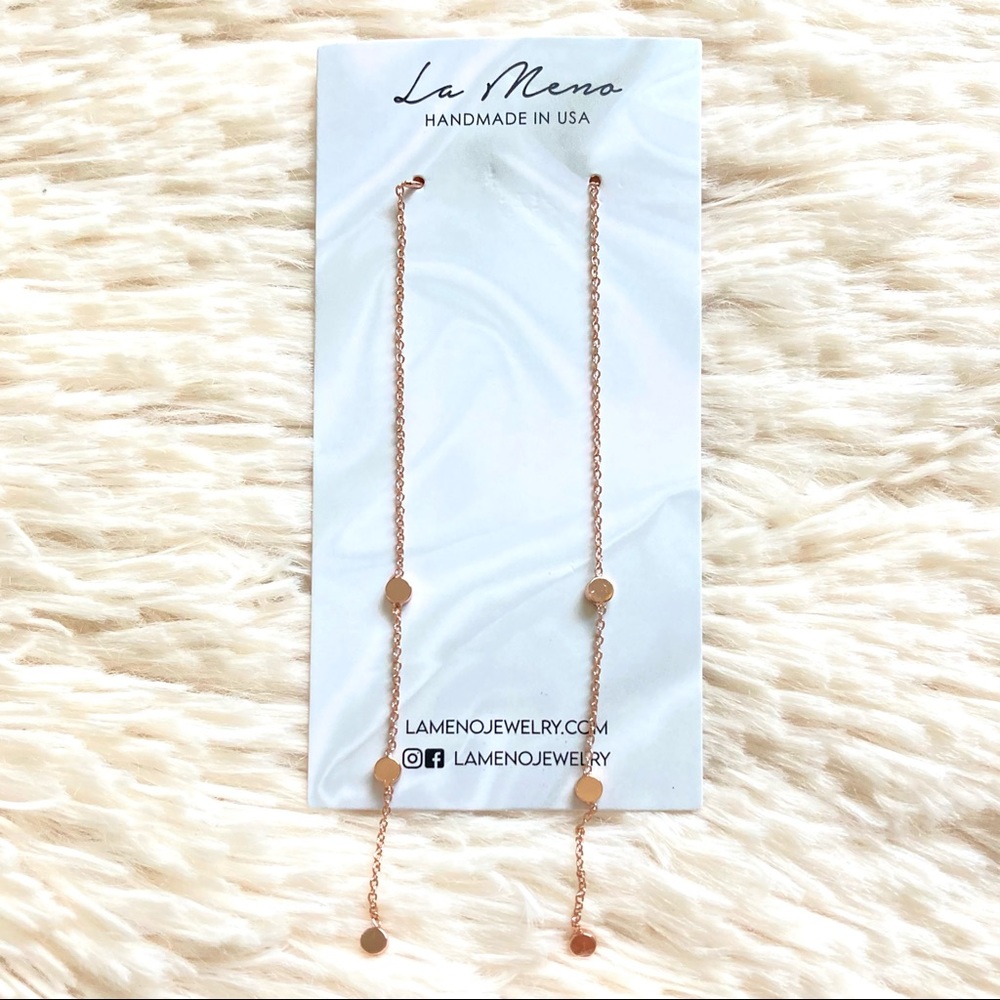 La Meno Jewelry 18k Rose Gold Drop Treasure Earrings
